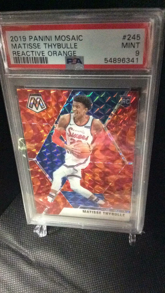 2019 Panini Mosaic 245 Matisse Thybulle Reactive Orange PSA 9