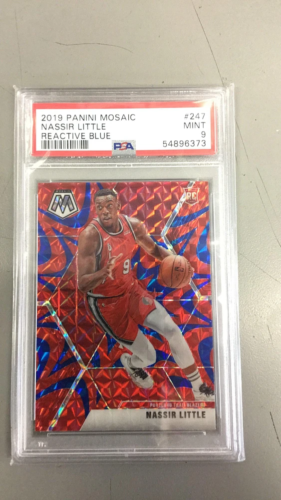 2019 Panini Mosaic 247 Nassir Little Reactive Blue PSA 9