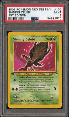 2002 Pokemon Neo Destiny 106 Shining Celebi 1st Edition PSA 9
