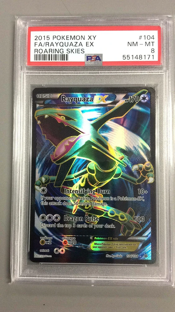 2015 Pokemon Xy Roaring Skies 104 Fa/rayquaza Ex PSA 8