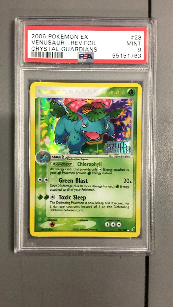 2006 Pokemon Ex Crystal Guardians 28 Venusaur-reverse Foil PSA 9