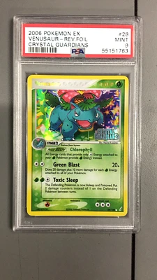 2006 Pokemon Ex Crystal Guardians 28 Venusaur-reverse Foil PSA 9