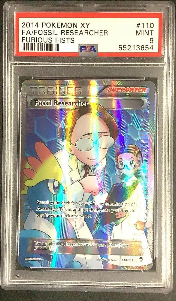 2014 Pokemon Xy Furious Fists 110 Full Art/fossil Researcher PSA 9
