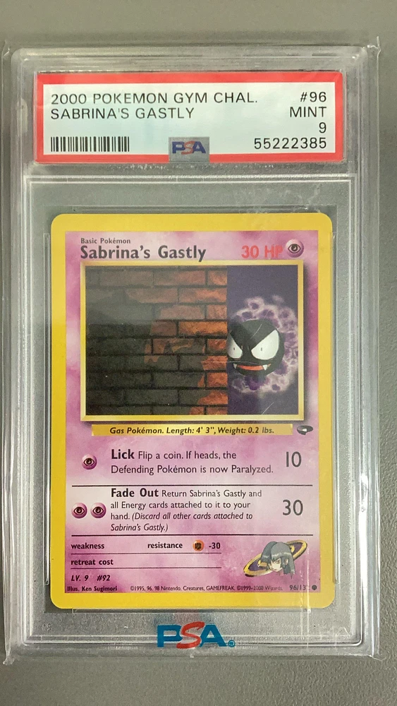 2000 Pokemon Gym Challenge 96 Sabrina's Gastly PSA 9