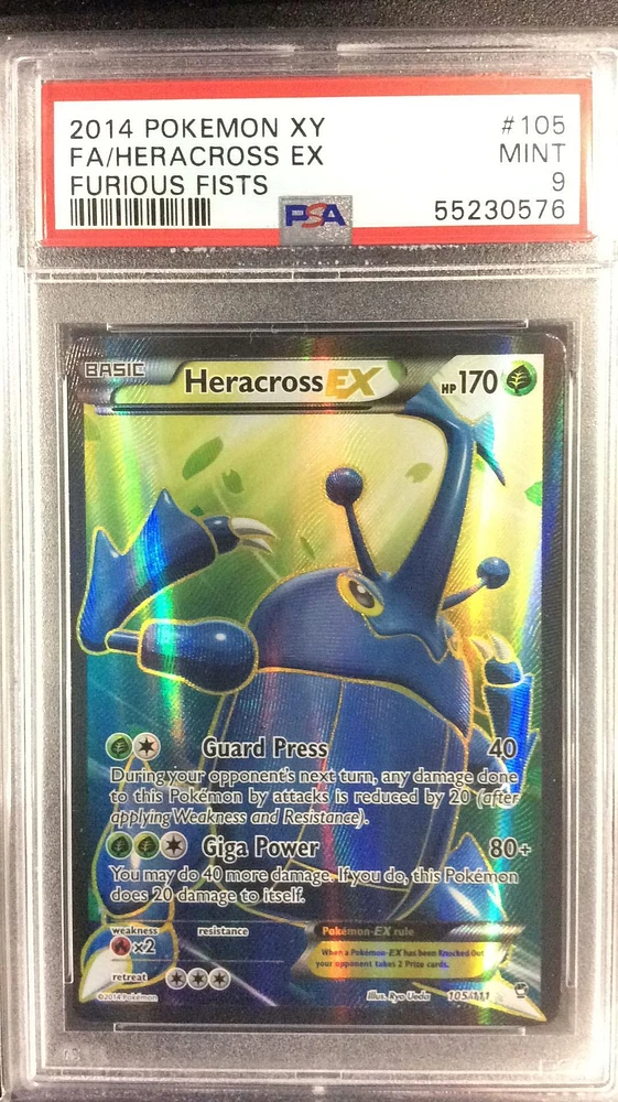 2014 Pokemon Xy Furious Fists 105 Full Art/heracross Ex PSA
