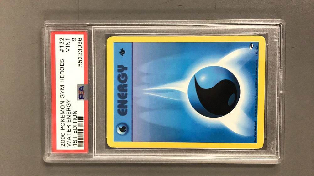 2000 Pokemon Gym Heroes 132 Water Energy 1st Edition PSA 9