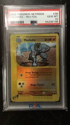 2003 Pokemon Skyridge 38 Machoke-reverse Foil PSA 10