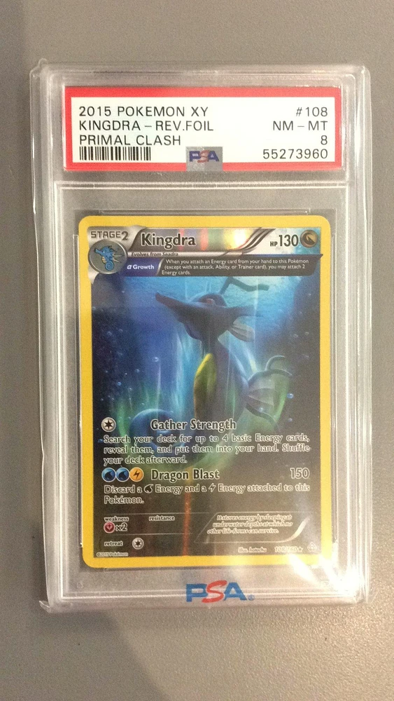2015 Pokemon Xy Primal Clash 108 Kingdra-reverse Foil PSA 8