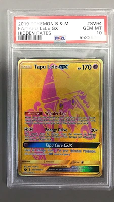 2019 Pokemon Sun & Moon Hidden Fates Sv94 Fa/tapu Lele Gx PSA 10