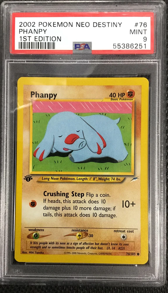 2002 Pokemon Neo Destiny 76 Phanpy 1st Edition PSA 9