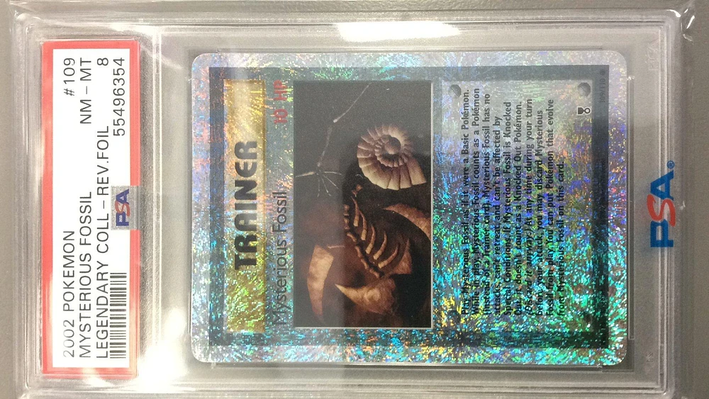 2002 Pokemon Legendary Collection 109 Mysterious Fossil-reverse Foil PSA 8