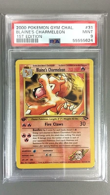 2000 Pokemon Gym Challenge 31 Blaine's Charmeleon 1st Edition PSA 9