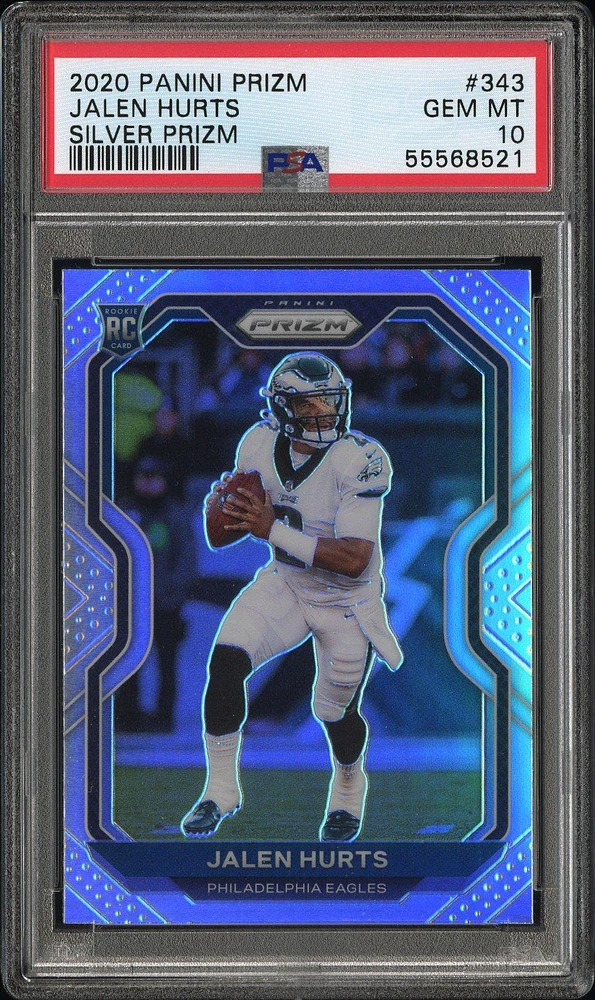 2020 Panini Prizm 343 Jalen Hurts Silver Prizm PSA