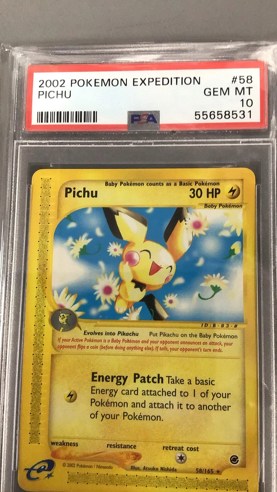 2002 Pokemon Expedition 58 Pichu PSA 10