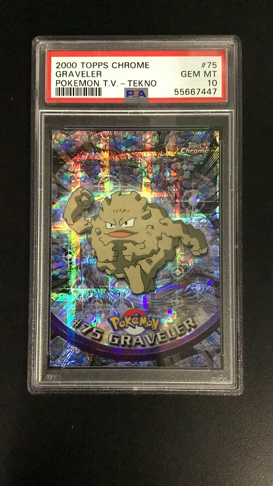 2000 Topps Chrome Pokemon T.v. 75 Graveler PSA 10