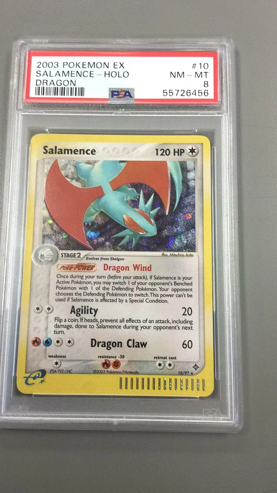 2003 Pokemon Ex Dragon 10 Salamence-holo PSA 8