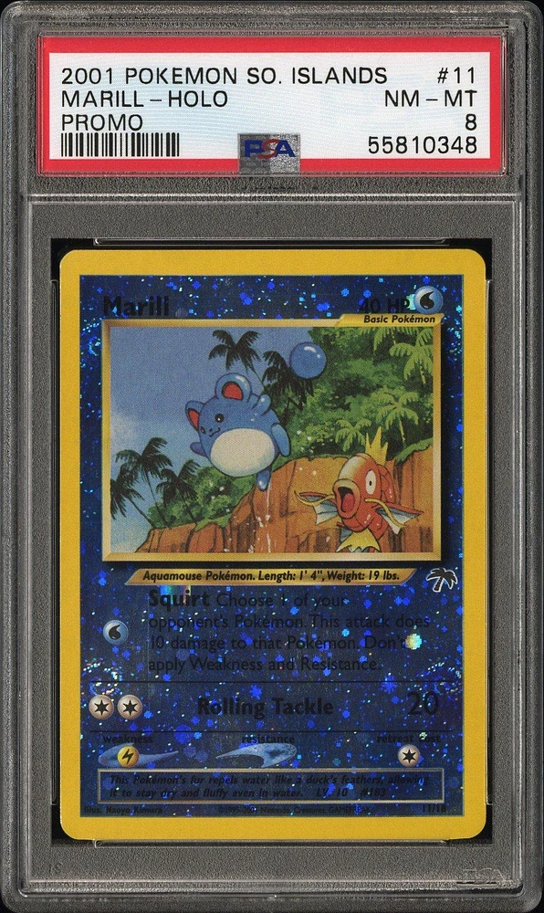 2001 Pokemon Southern Islands Promo 11 Marill-holo PSA 8