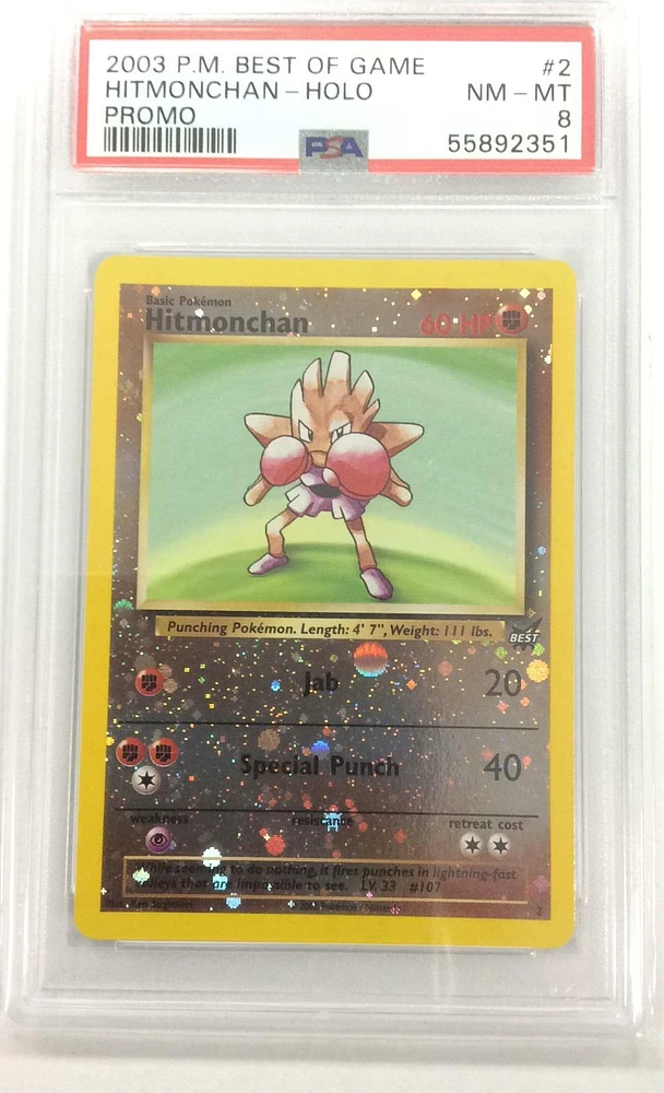 2003 Pokemon Best Of Game Promo 2 Hitmonchan-reverse Foil PSA