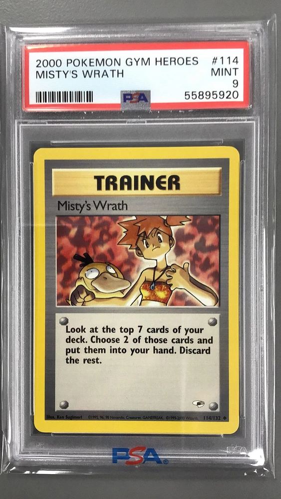 2000 Pokemon Gym Heroes 114 Misty's Wrath PSA 9