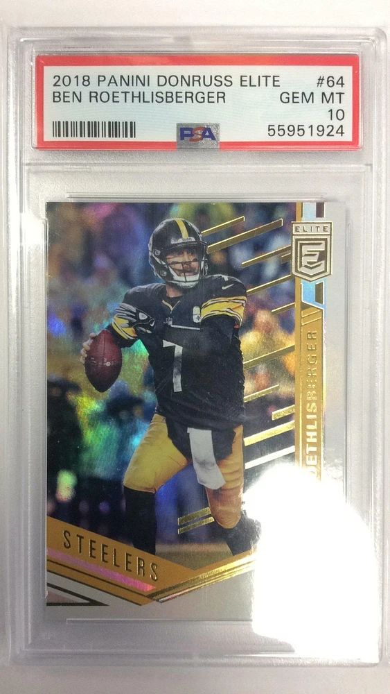 2018 Panini Donruss Elite 64 Ben Roethlisberger PSA 10