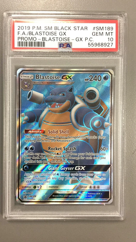 2019 Pokemon Sm Black Star Promo Sm189 Fa/blastoise Gx PSA 10