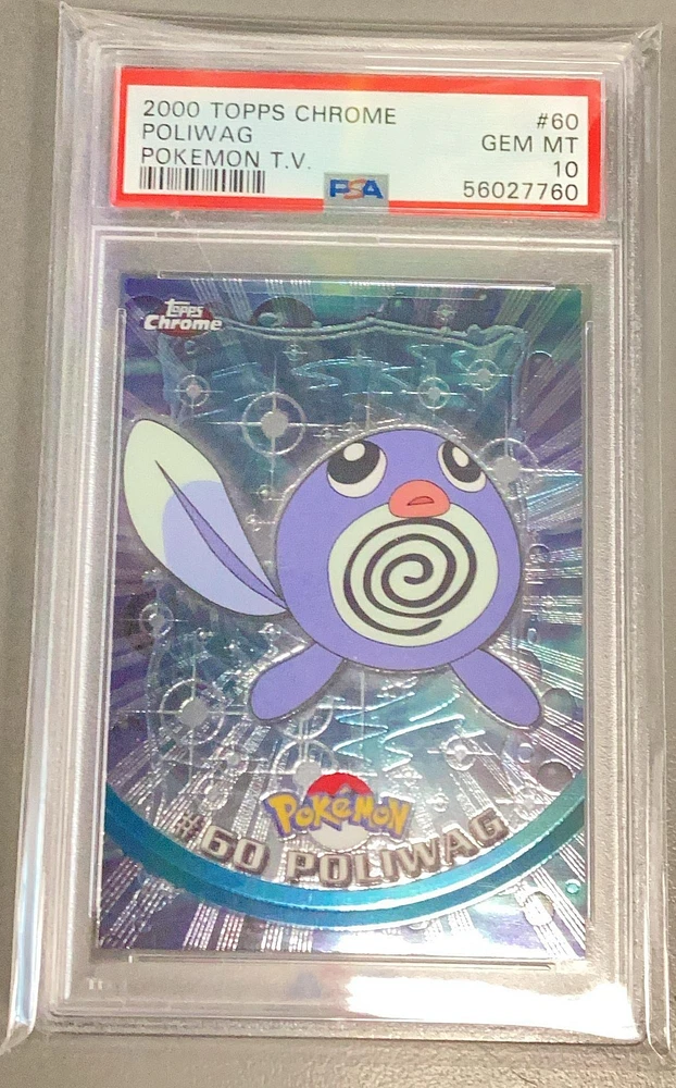 2000 Topps Chrome Pokemon T.v. 60 Poliwag PSA 10