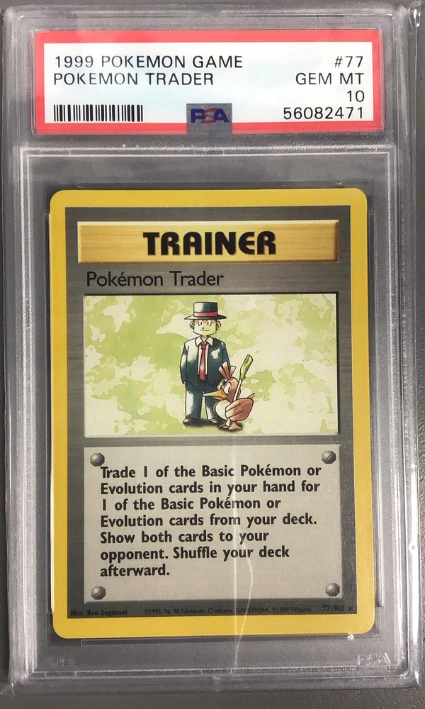 1999 Pokemon Game 77 Pokemon Trader PSA 10