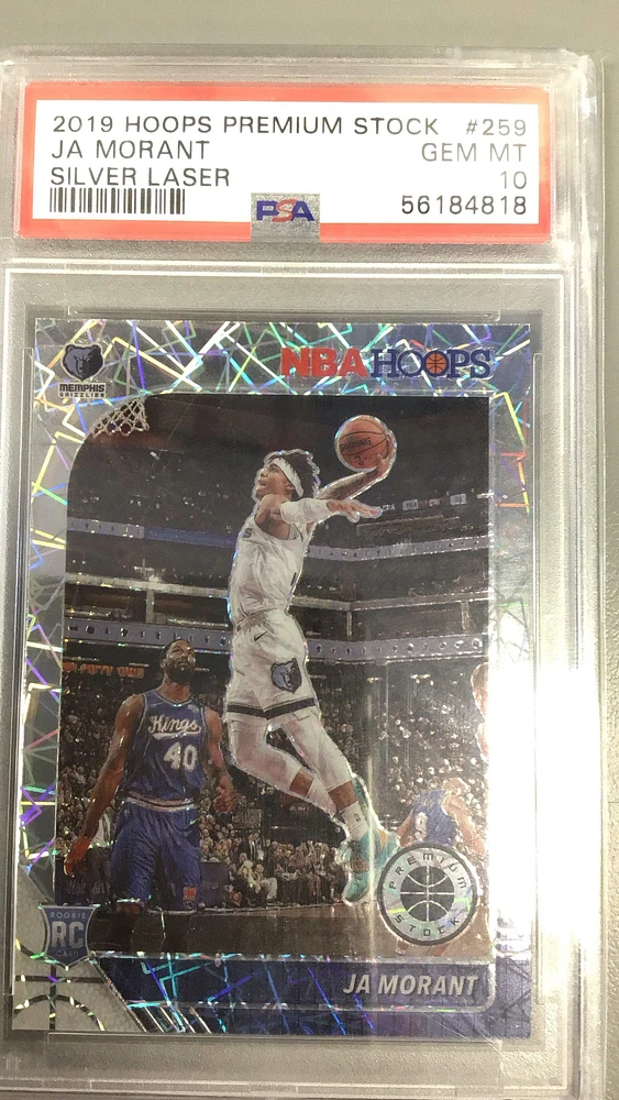 2019 Panini Hoops Premium Stock Ja Morant Silver Laser PSA 10