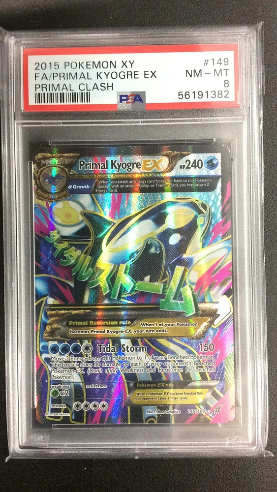 2015 Pokemon Xy Primal Clash 149 Fa/primal Kyogre Ex PSA 8