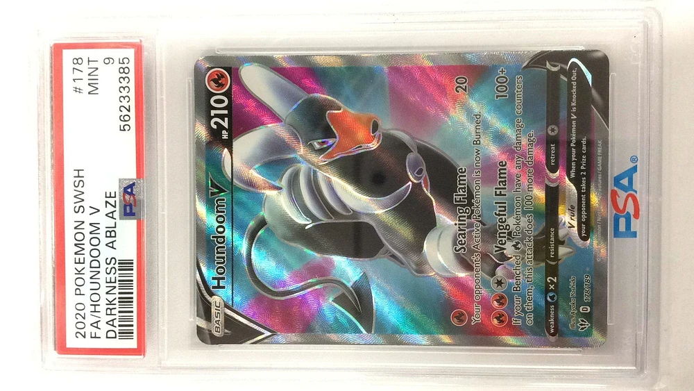 2020 Pokemon Sword & Shield Darkness Ablaze 178 Full Art/houndoom V PSA