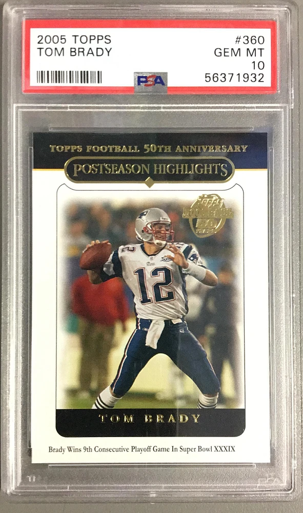 2005 Topps 360 Tom Brady PSA 10