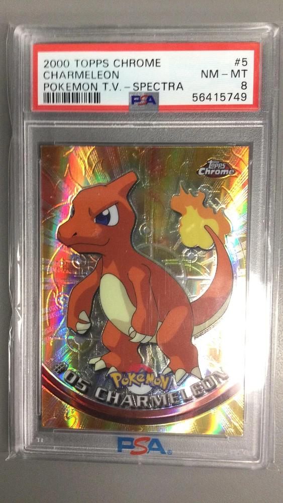 2000 Topps Chrome Pokemon T.v. 5 Charmeleon PSA 8