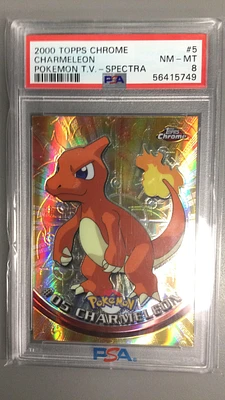 2000 Topps Chrome Pokemon T.v. 5 Charmeleon PSA 8