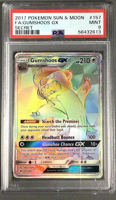 2017 Pokemon Sun & Moon 157 Full Art/gumshoos Gx Secret PSA