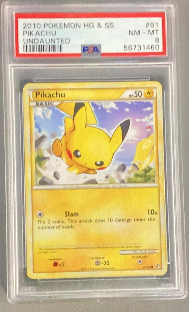 2010 Pokemon Heartgold & Soulsilver Undaunted 61 Pikachu PSA 8