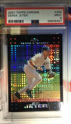 2007 Topps Chrome 260 Derek Jeter PSA 9
