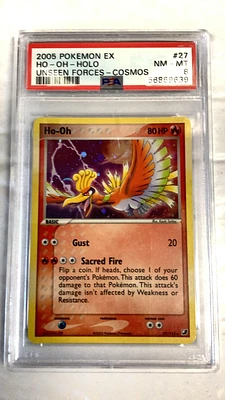 2005 Pokemon Ex Unseen Forces 27 Ho-oh-holo Cosmos PSA 8