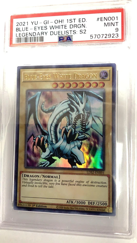 2021 Yu-gi-oh! Legendary Duelists: Season 2 En001 Blue-eyes White Dragon 1st Edition PSA 9