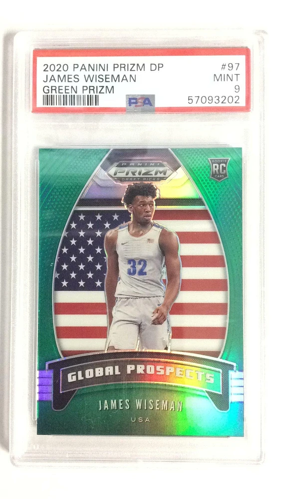 2020 Panini Prizm Draft Picks 97 James Wiseman Green Prizm PSA 9