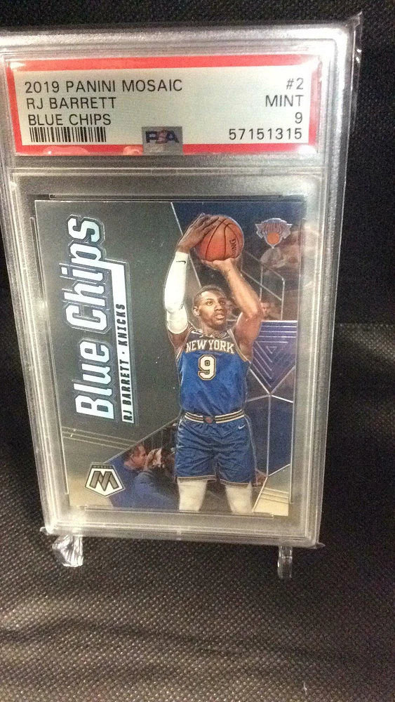 2019 Panini Mosaic Blue Chips 2 Rj Barrett PSA 9