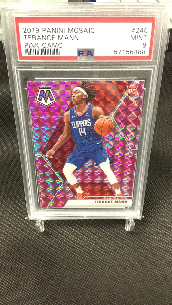 2019 Panini Mosaic 246 Terance Mann Pink Camo PSA 9