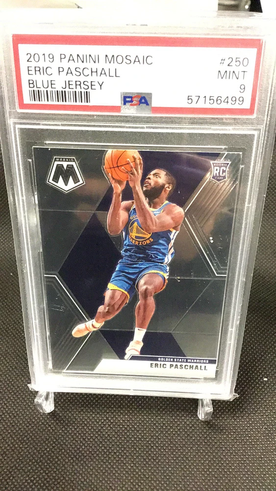 2019 Panini Mosaic 250 Eric Paschall Blue Jersey PSA 9