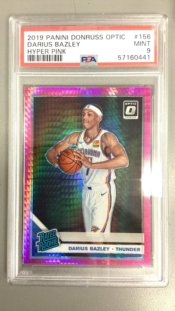 2019 Panini Donruss Optic 156 Darius Bazley Hyper Pink PSA 9