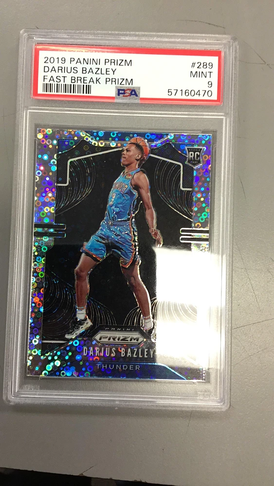 2019 Panini Prizm 289 Darius Bazley Fast Break Prizm PSA 9