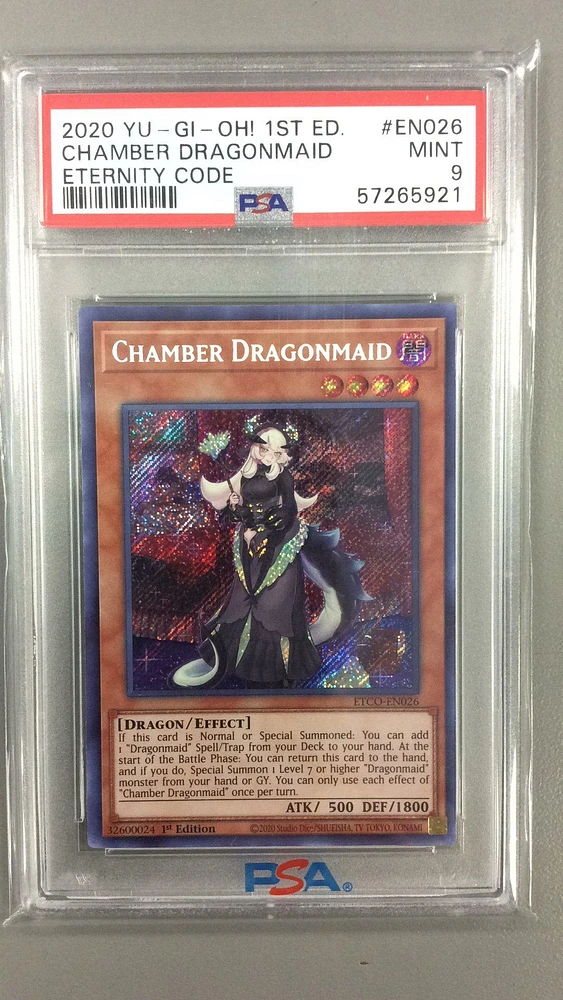 2020 Yu-gi-oh! Etco-eternity Code En026 Chamber Dragonmaid 1st Edition PSA 9