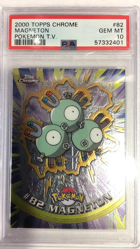 2000 Topps Chrome Pokemon T.v. 82 Magneton PSA 10