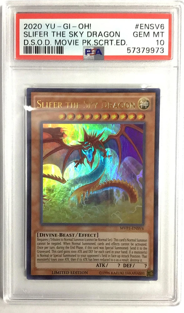 2020 Yu-gi-oh! The Dark Side Of Dimensions Movie Pack Secret Edition Ensv6 Slifer The Sky Dragon PSA 10