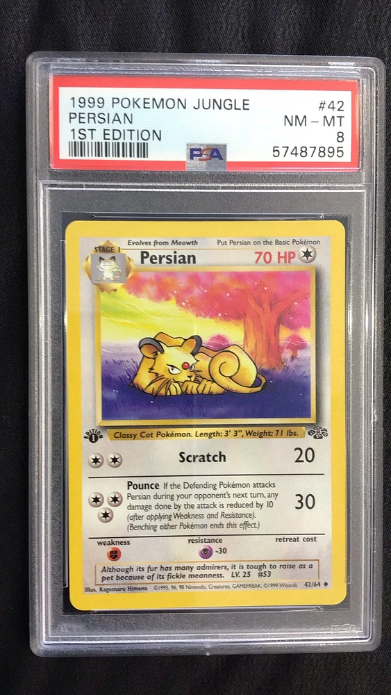 1999 Pokemon Jungle 42 Persian PSA 8
