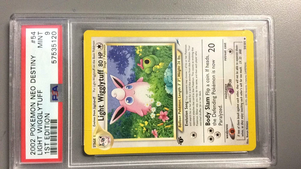 2002 Pokemon Neo Destiny 54 Light Wigglytuff PSA 9