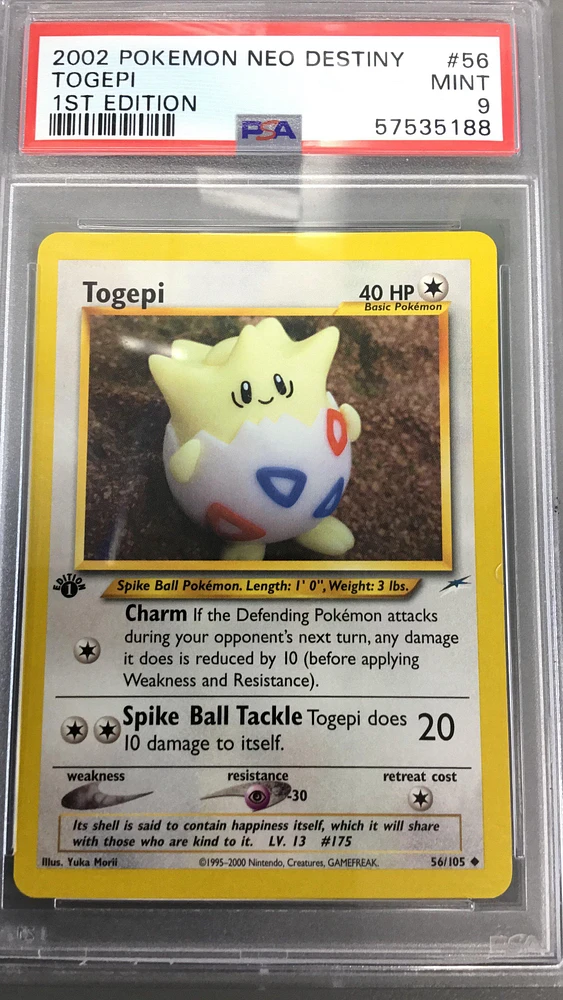 2002 Pokemon Neo Destiny 56 Togepi PSA 9